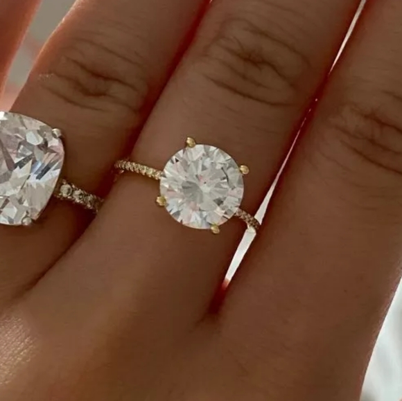 3ct Zircon Diamond Sterling Silver Zircon Pave Statement Piece Engagement - Picture 11 of 16